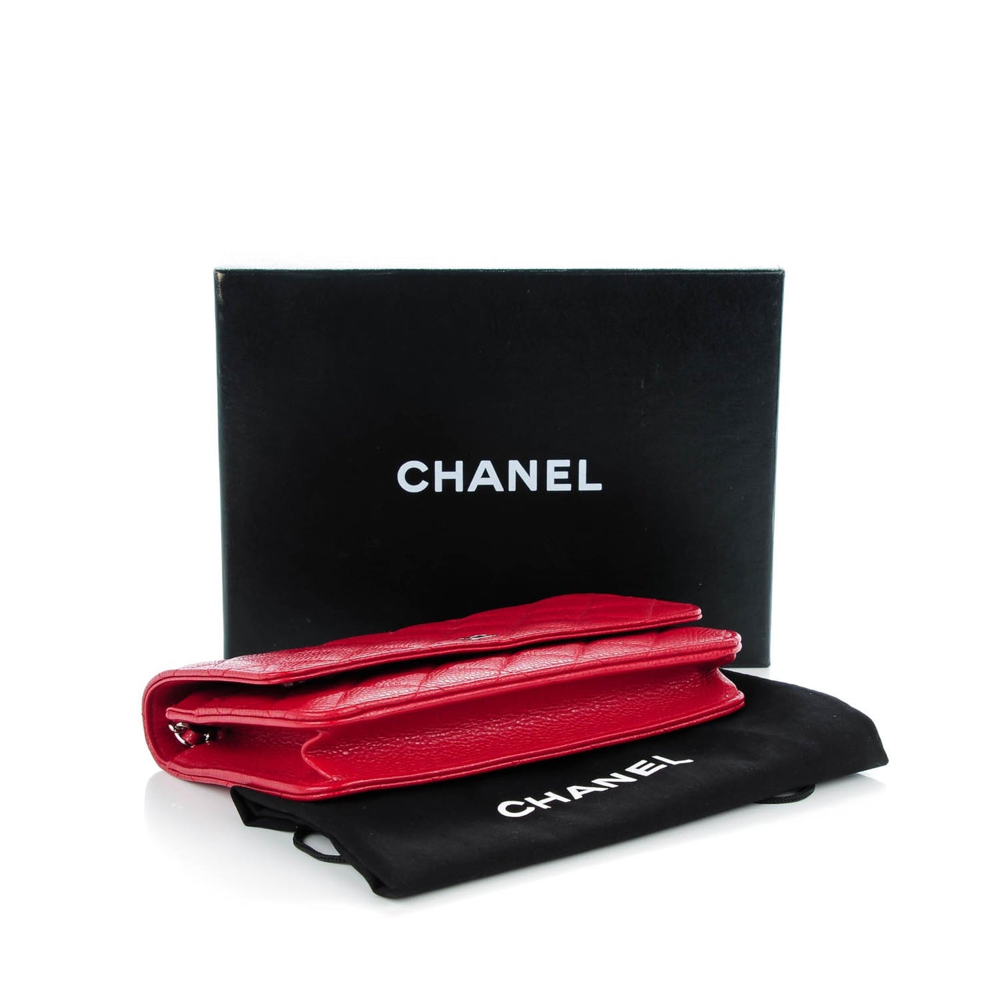 Caviar Quilted Wallet On Chain WOC Red