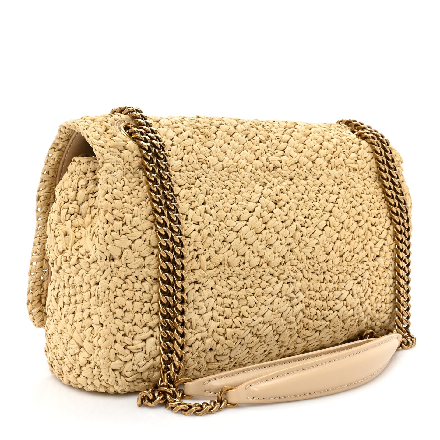 Raffia Monogram Medium Jamie Natural Avorio