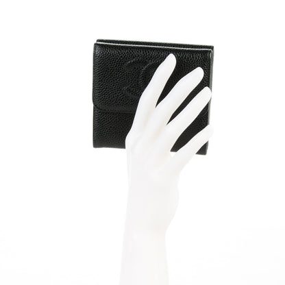 Chanel Caviar Timeless CC Compact Double Sided Wallet Black 2 of 8