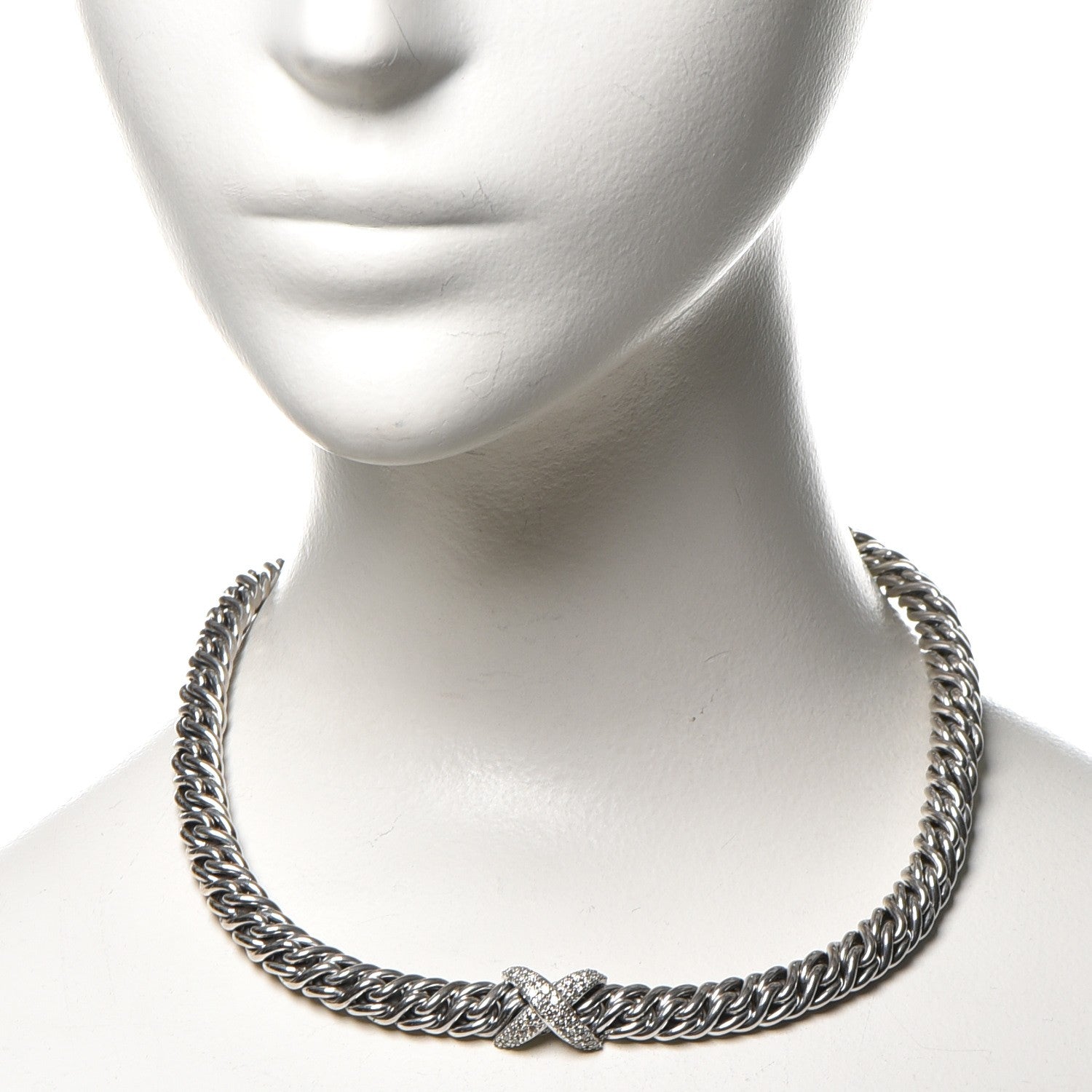 David Yurman Sterling Silver Diamond Lyrica Rope Necklace 2 of 5