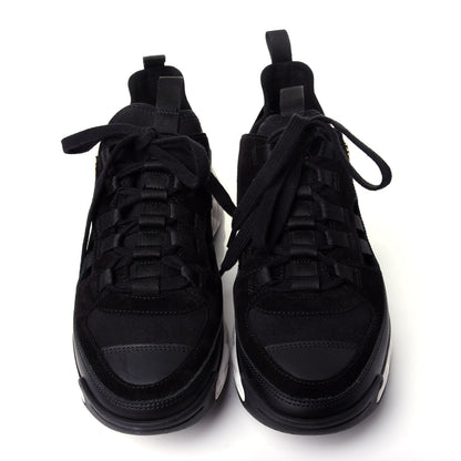 Chanel Fabric Calfskin Suede CC Sneakers 38.5 Black 5 of 11