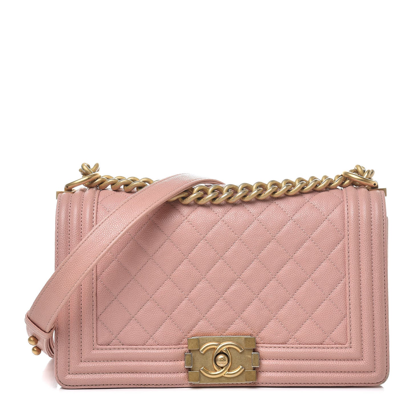 Caviar Quilted Medium Boy Flap Pink