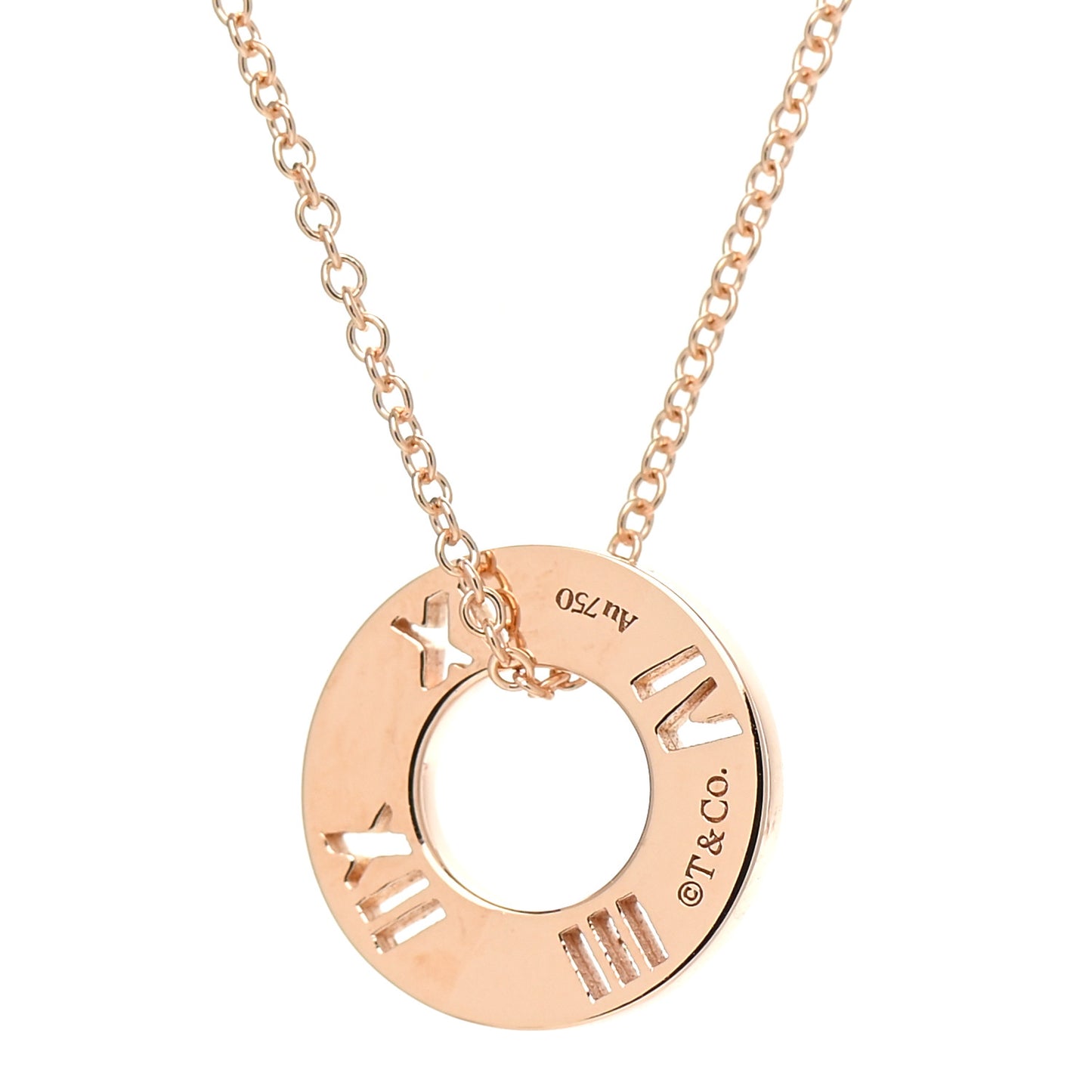 18K Rose Gold Diamond Atlas Pierced Pendant Necklace
