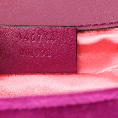 Gucci Velvet Matelasse Embroidered Mini GG Marmont Shoulder Bag Bordeaux 7 of 10