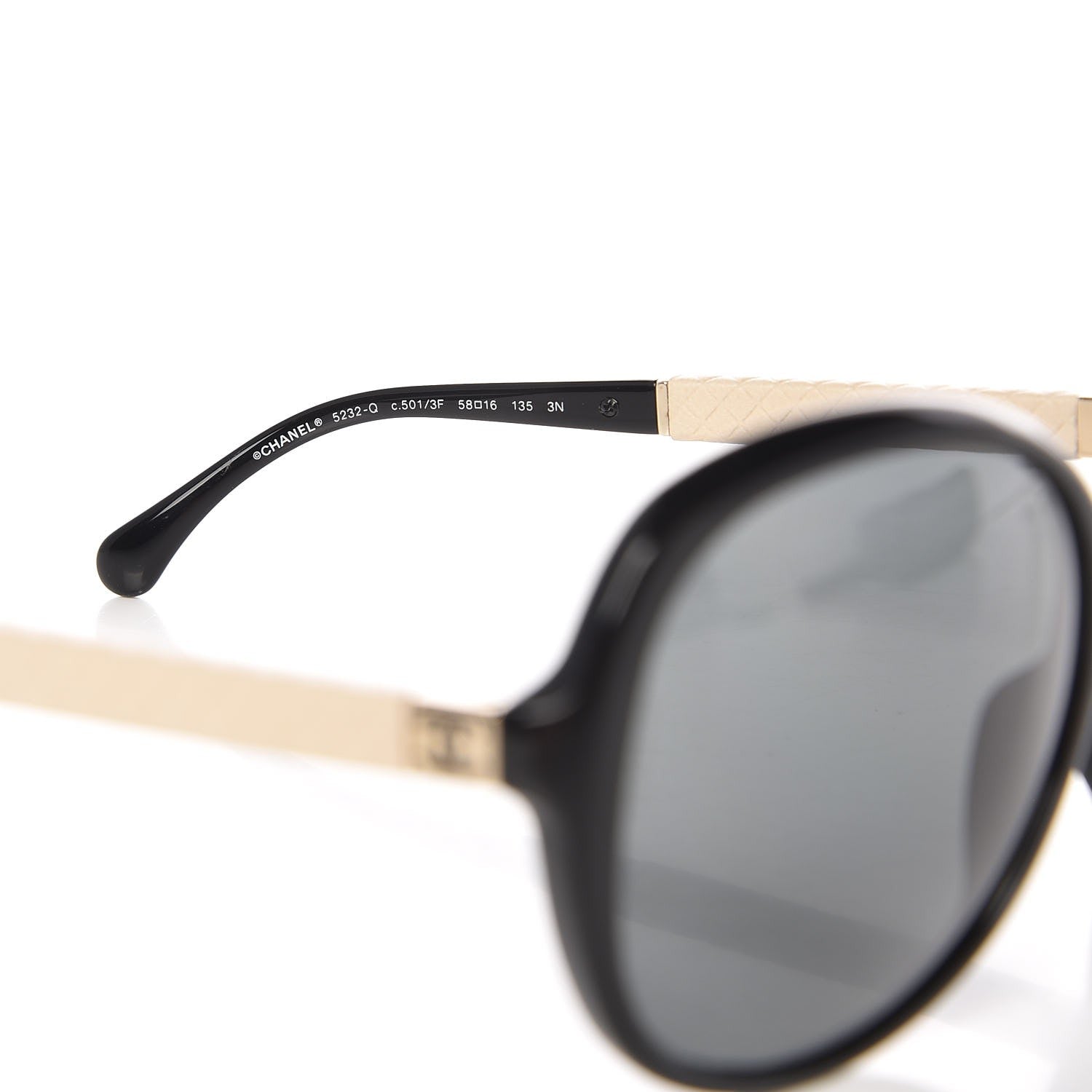 Chanel Quilted CC Sunglasses 5232 Black White 6 of 8