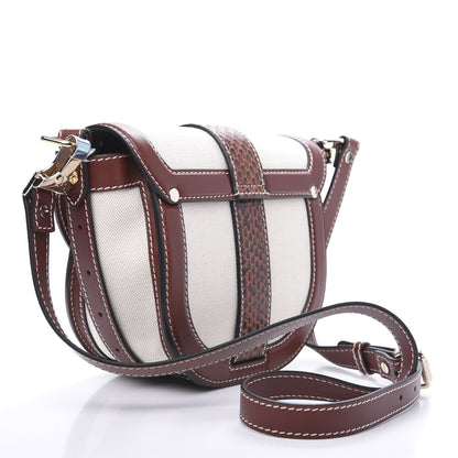 Proenza Schouler Canvas Snakeskin PS11 Small Saddle Bag Ecru Russet 3 of 9