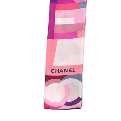 Chanel Silk CC Slim Bandeau Pink Purple Beige 3 of 3