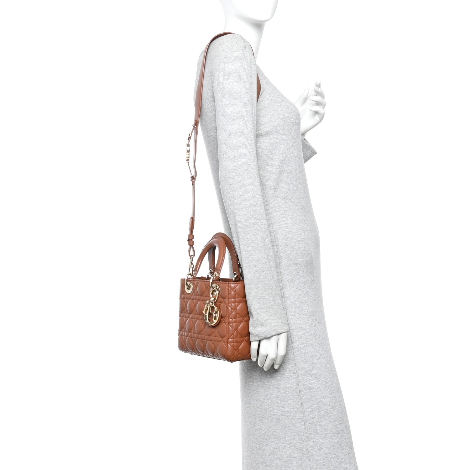 Christian Dior Calfskin Cannage Small My ABCDior Lady Dior Tan 2 of 10