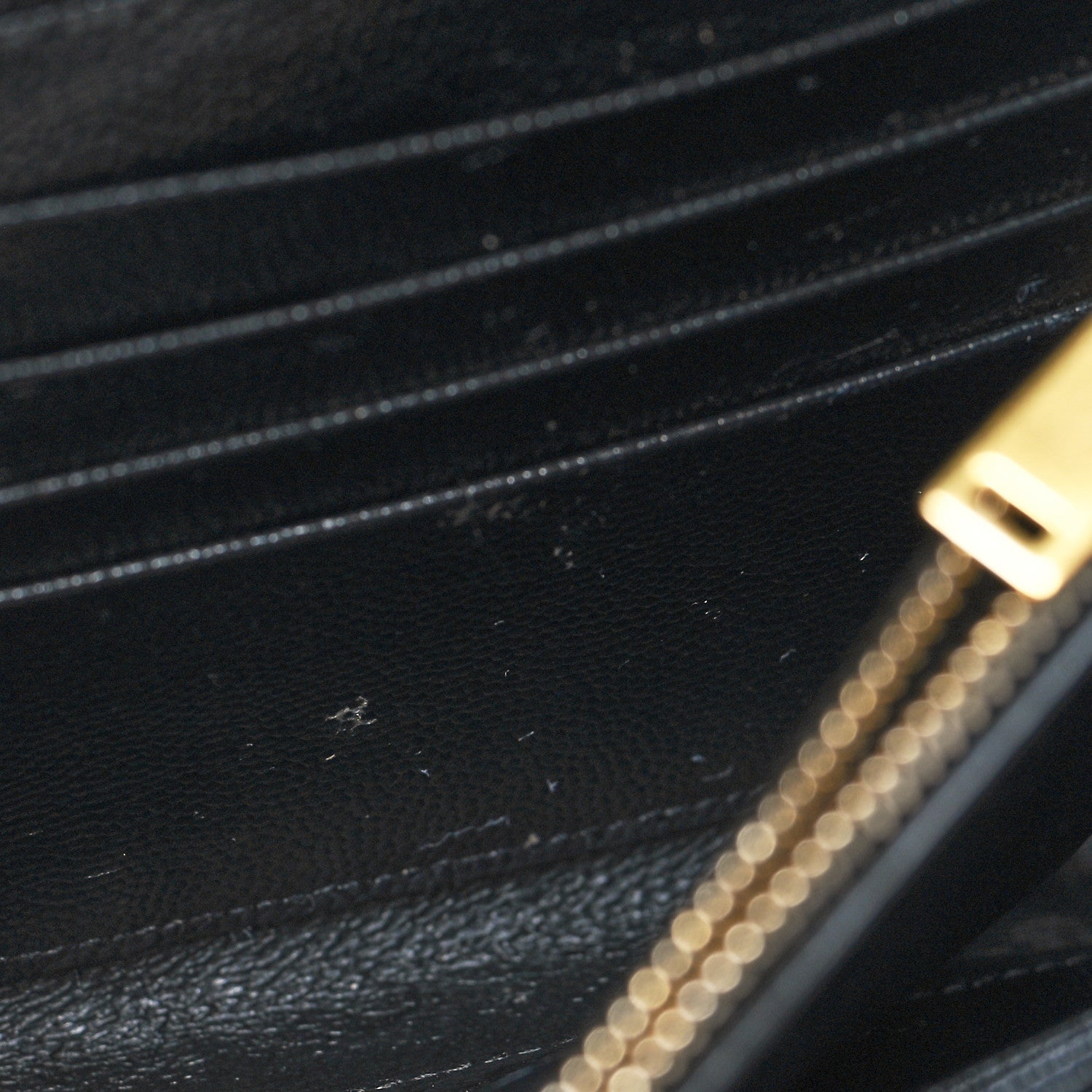 Saint Laurent Grain De Poudre Matelasse Chevron Monogram Chain Wallet Black 11 of 12