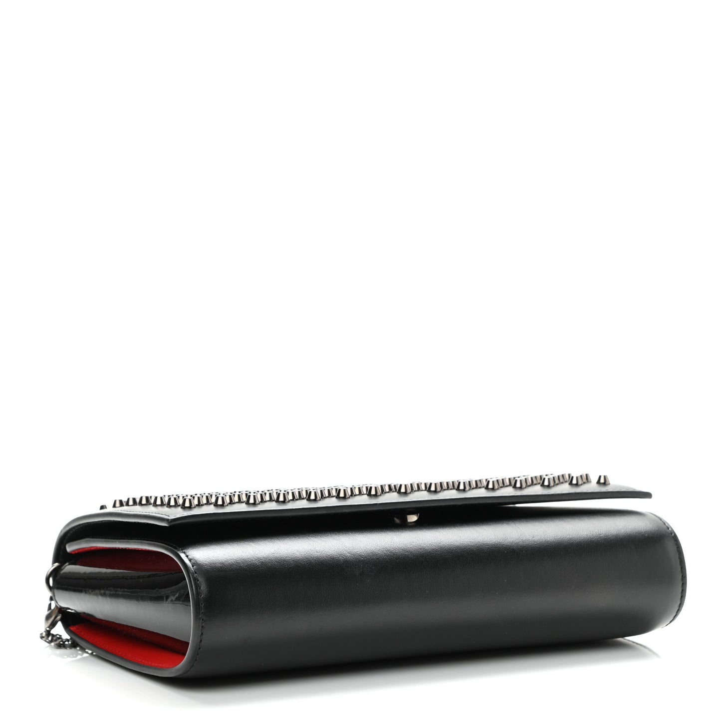 Calfskin Patent Spikes Paloma Clutch Black