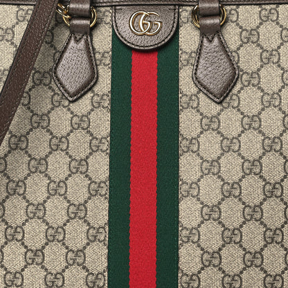 Gucci GG Supreme Monogram Web Medium Ophidia Tote Bag Brown 8 of 10