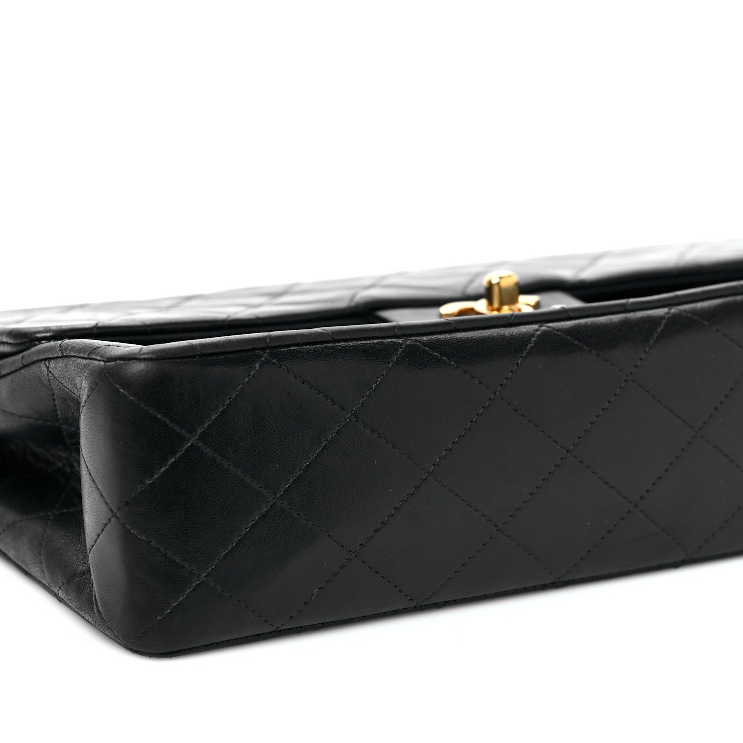 Chanel Lambskin Quilted Medium Double Flap Black 9 of 10
