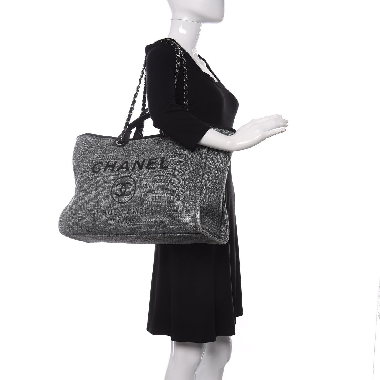 Canvas Large Deauville Tote Charcoal