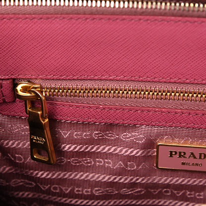 Prada Saffiano Small Galleria Double Zip Tote Fuxia 15 of 22