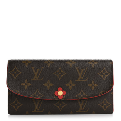 Louis Vuitton Monogram Bloom Flower Emilie Wallet Rouge 1 of 12