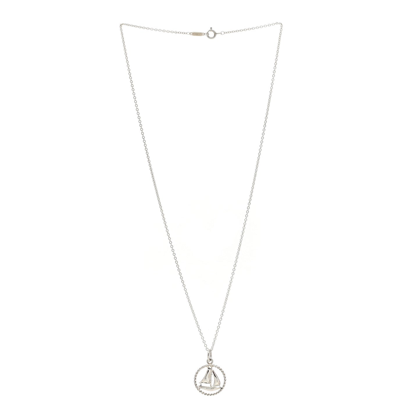 Sterling Silver Twist Sailboat Charm Necklace
