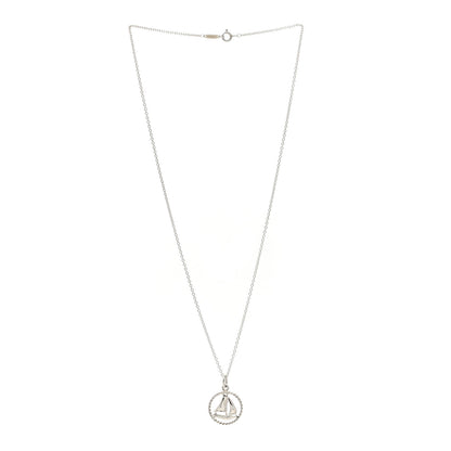 Tiffany Sterling Silver Twist Sailboat Charm Necklace 3 of 4