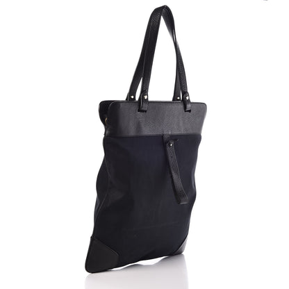 Burberry Canvas Calfskin Crest Embossed Flat Tote Black 3 of 8