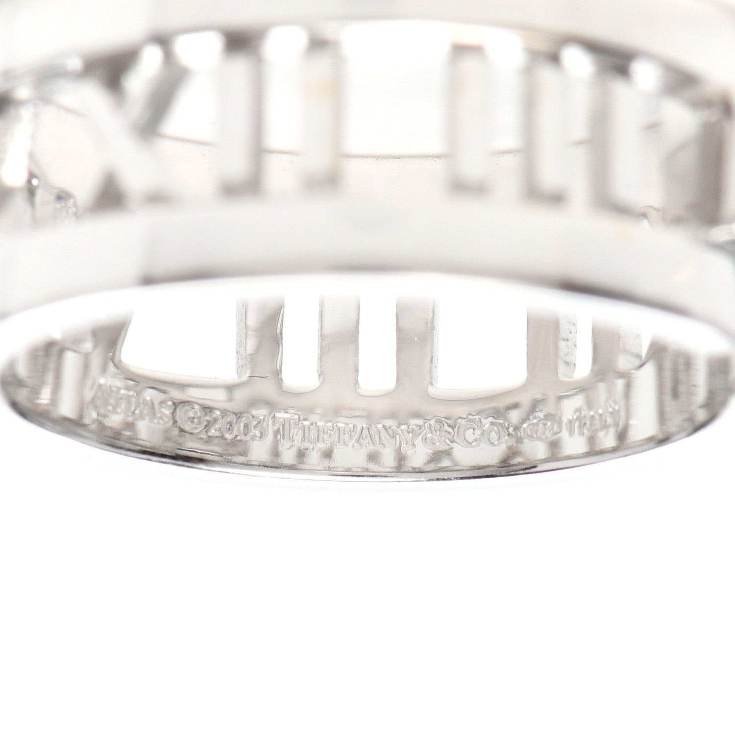 Tiffany 18K White Gold Diamond Open Atlas Ring 56 7.5 4 of 5
