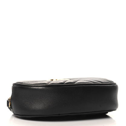 Gucci Calfskin Matelasse GG Marmont Belt Bag 85 34 Black 3 of 10