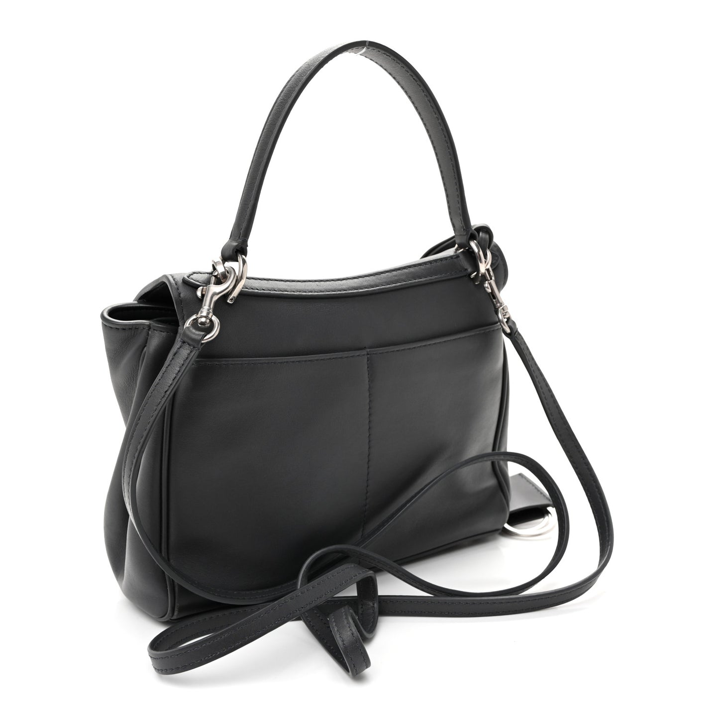 Natural Smooth Calfskin Mini Rodeo Top Handle Handbag Grey