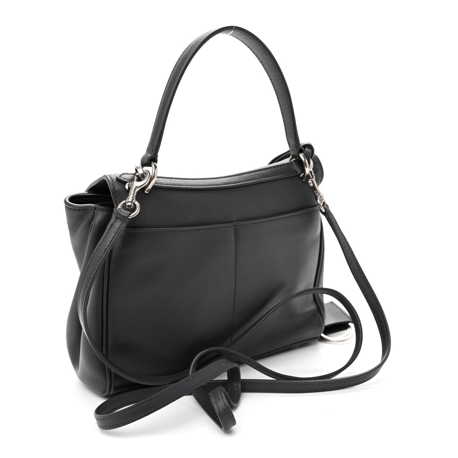 Balenciaga Natural Smooth Calfskin Mini Rodeo Top Handle Handbag Grey 3 of 9