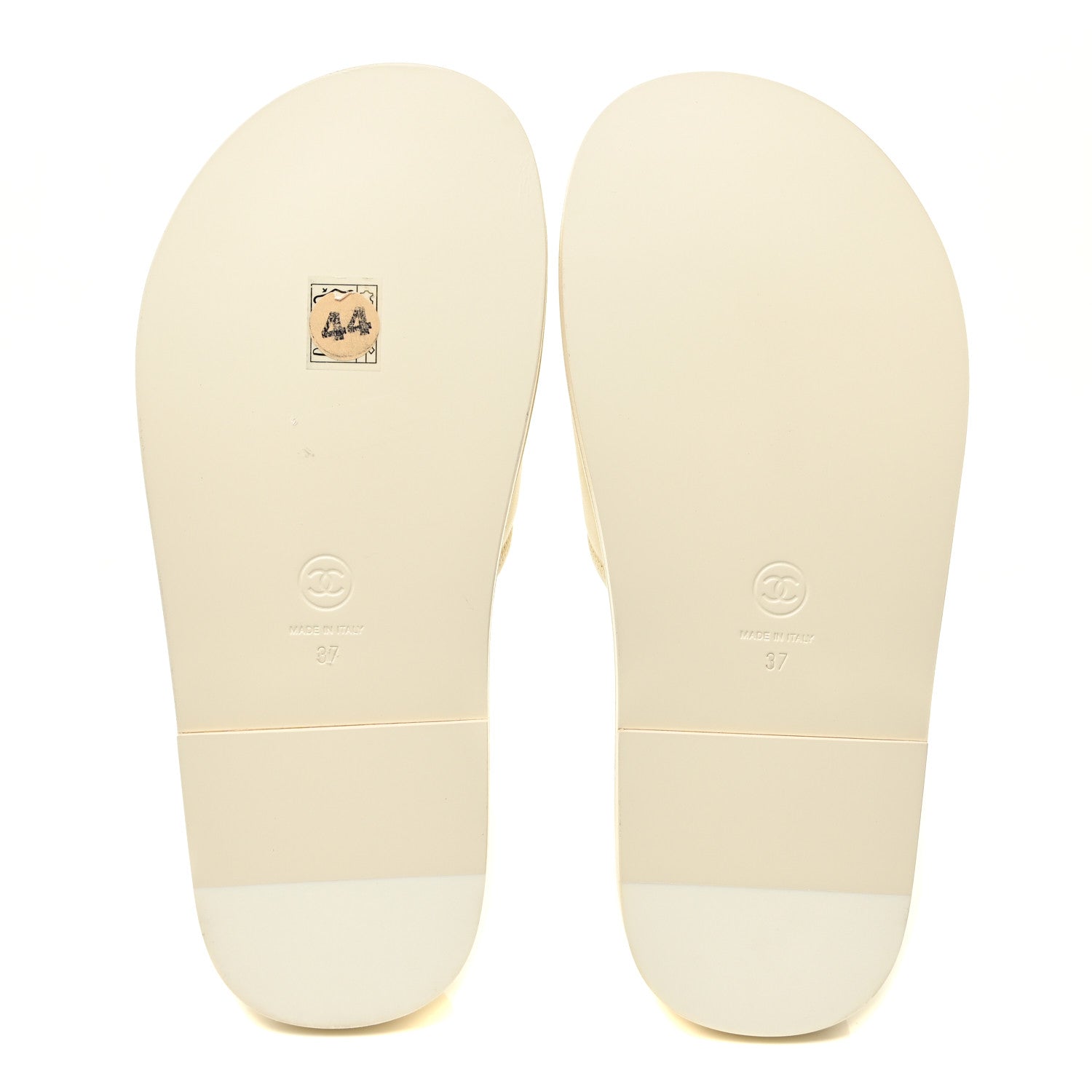 Chanel Lambskin Cha-Nel Mule Sandals 37 Ivory Multicolor 5 of 9