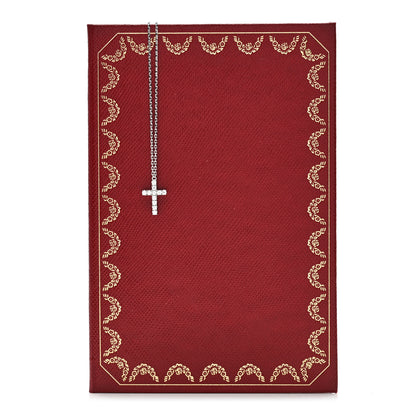 Cartier 18K White Gold Diamond Symbols Cross Pendant Necklace 5 of 5