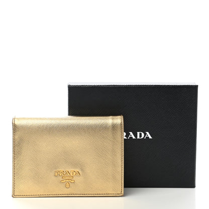Prada Saffiano Metal Bi-Fold Wallet Platino 7 of 7