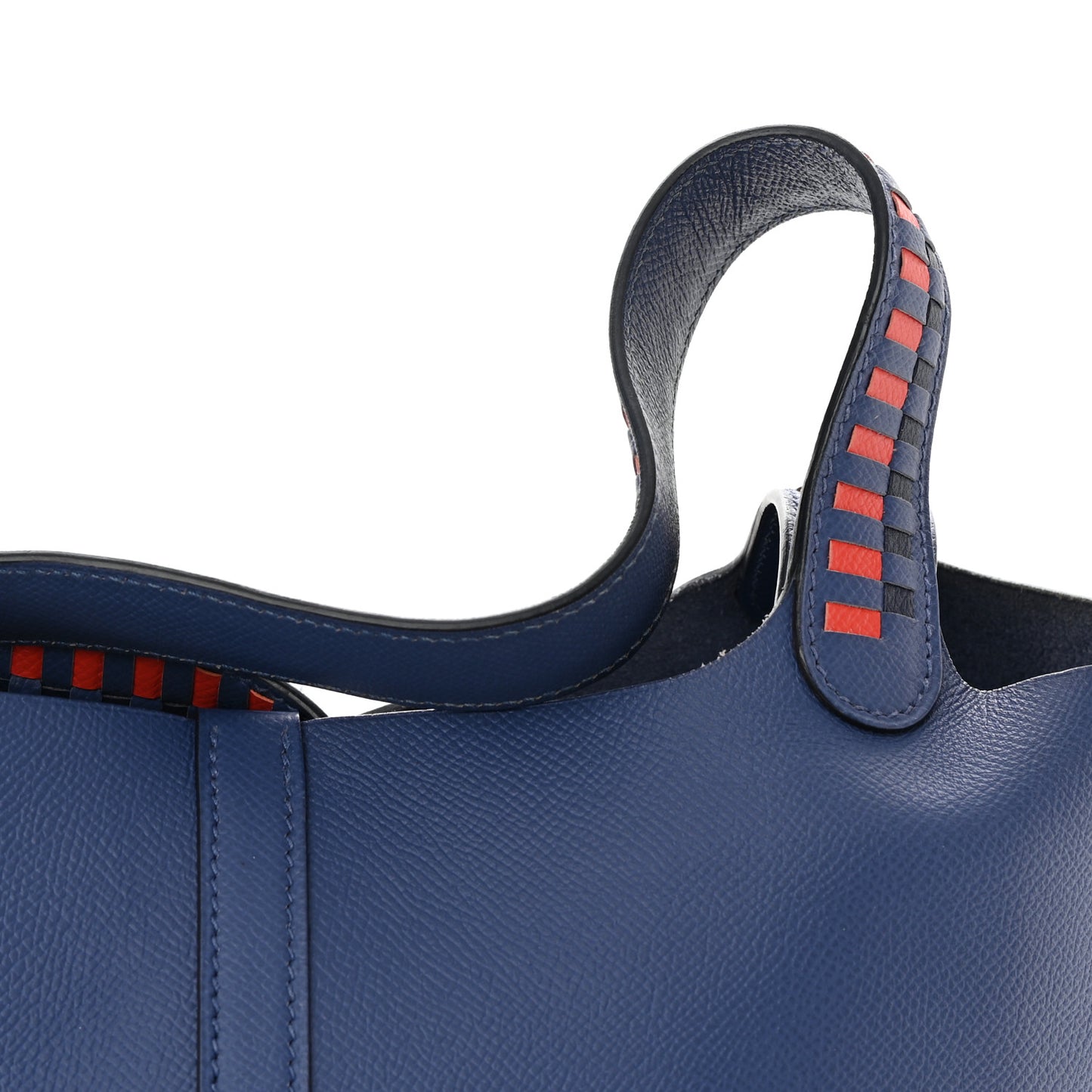 Epsom Tressage De Cuir Picotin Lock 22 MM Bleu Encre Brique Black