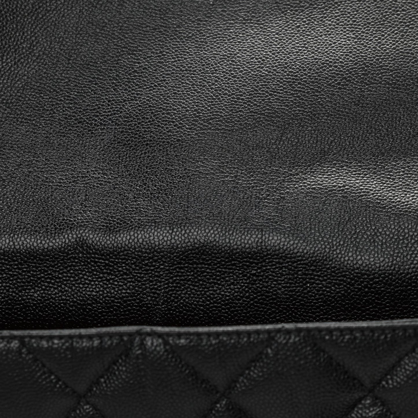 Shiny Caviar Quilted Large Chain Melody Flap Black