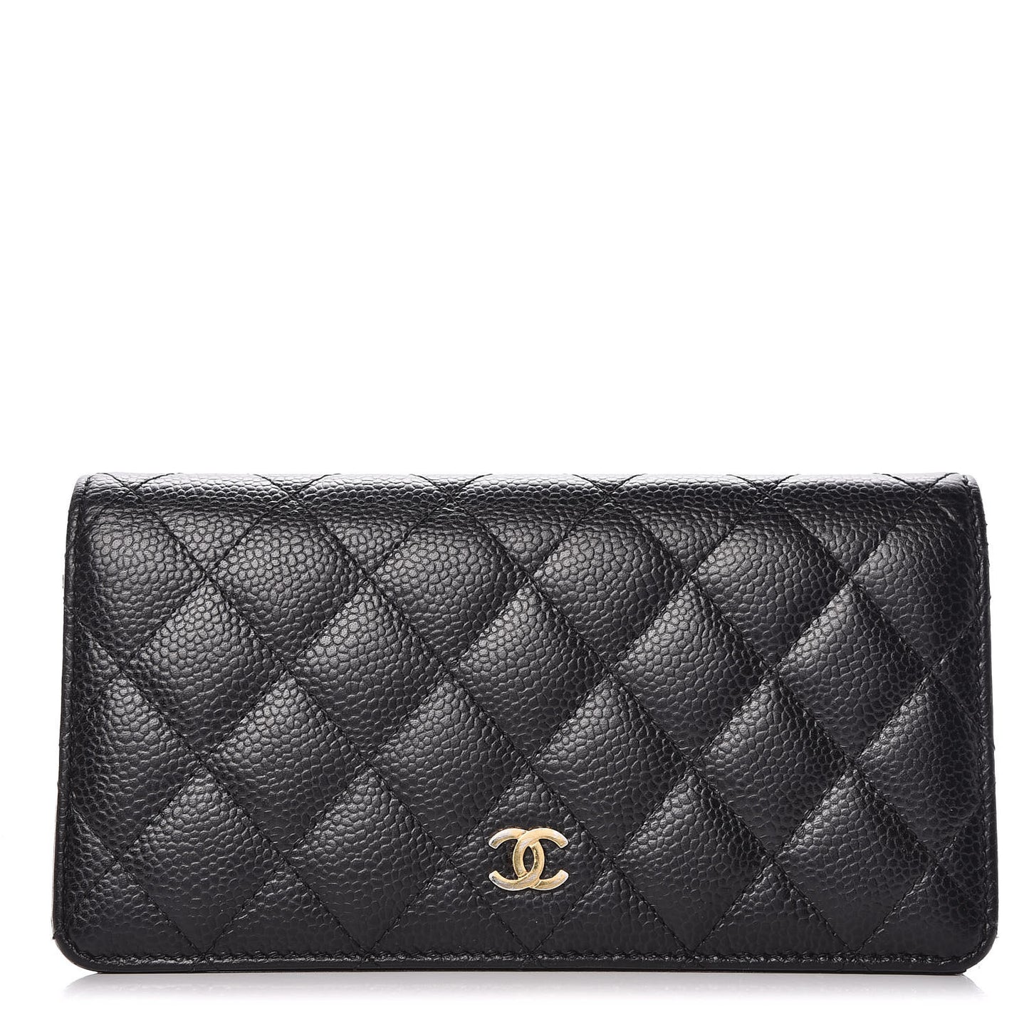 Caviar Quilted Yen Wallet Black