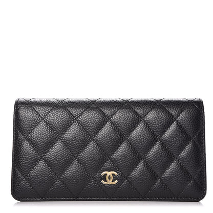 Chanel Caviar Quilted Yen Wallet Black 1 of 11