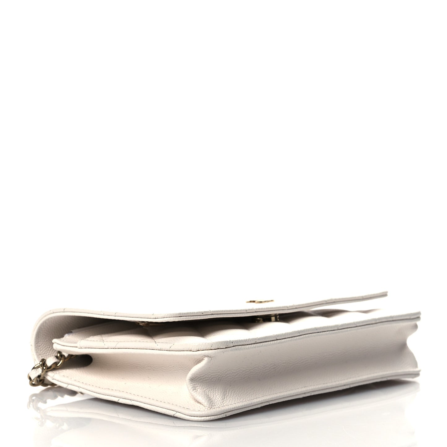 Caviar Quilted Wallet On Chain WOC White