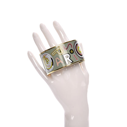 Hermes Enamel Printed Tohu Bohu Extra Wide Bracelet 70 Amande 2 of 6