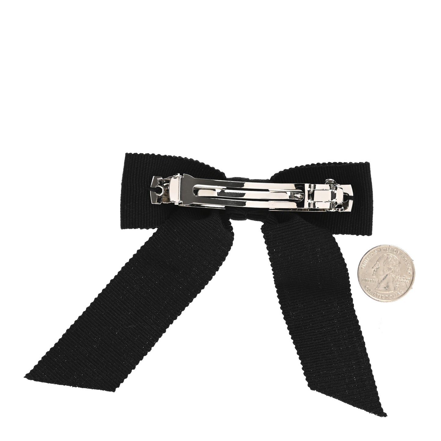 Grosgrain Bow CC Hair Clip Black