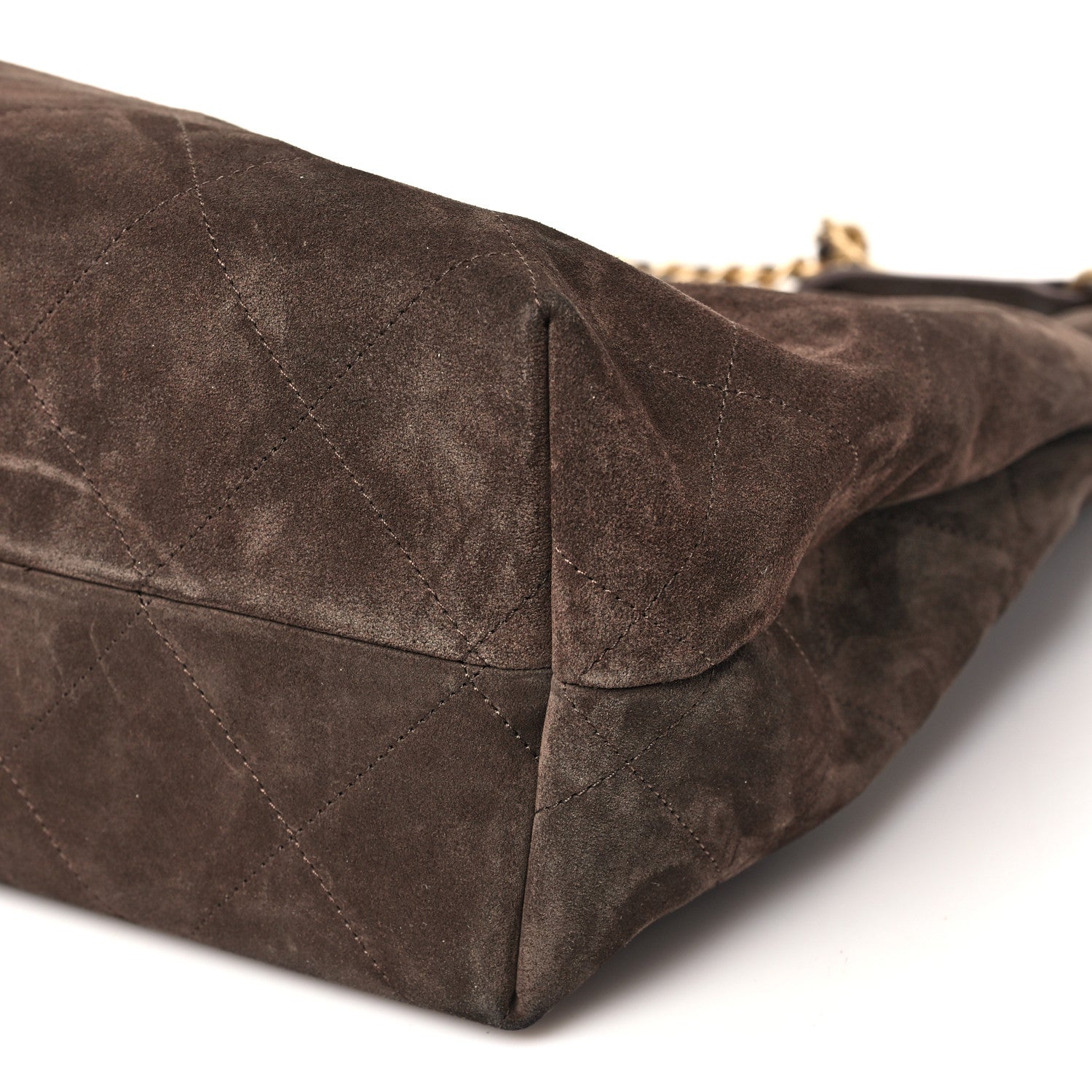 Chanel Suede Calfskin Lambskin Quilted Maxi Hobo Dark Brown 11 of 11