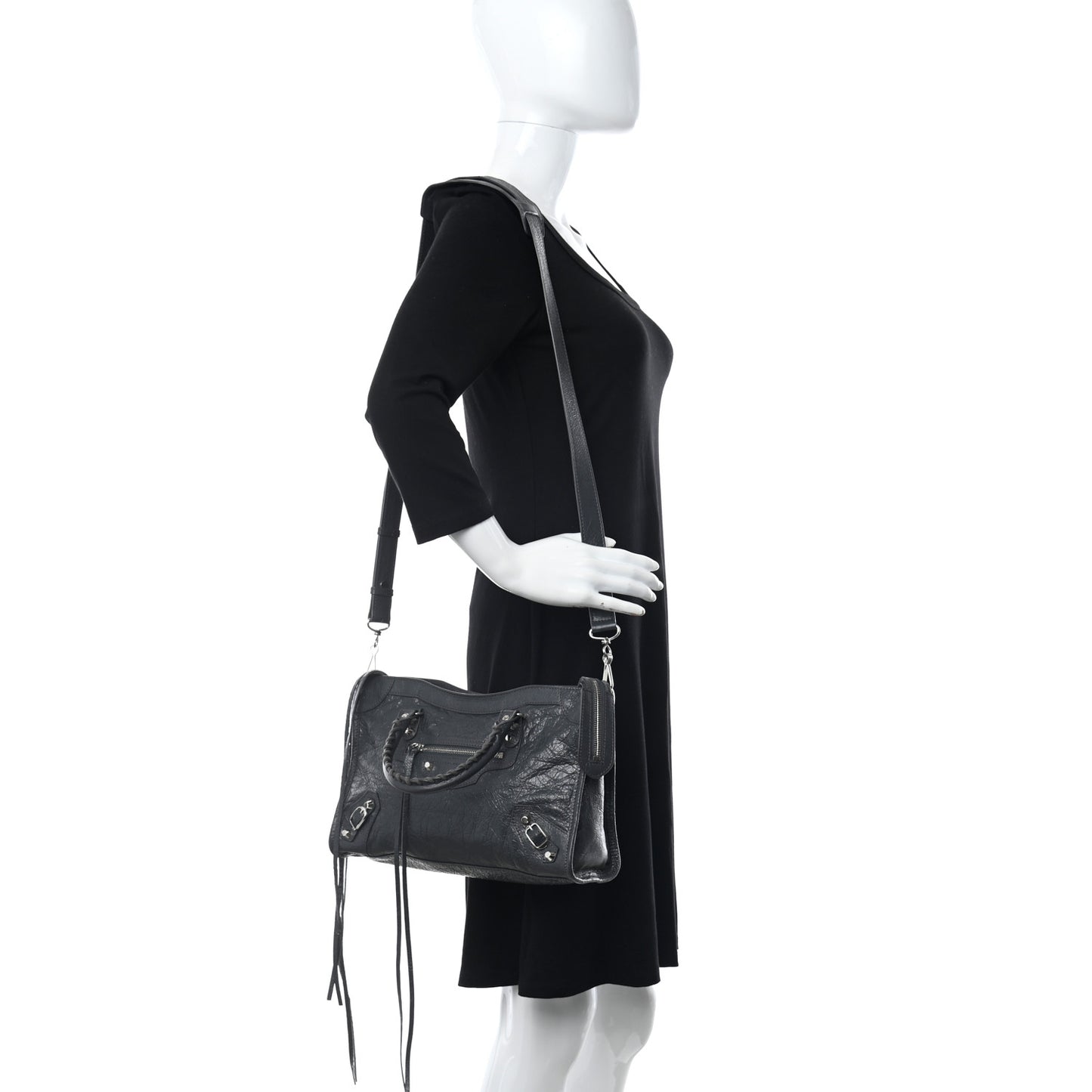 Agneau Classic Silver Hardware S City Gris Fossile