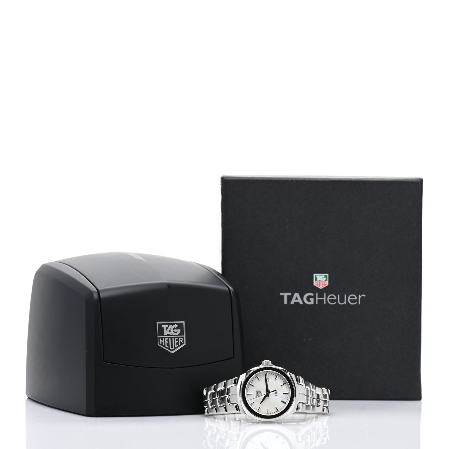 Stainless Steel Mother of Pearl 32mm Link Lady Quartz Watch WBC1310