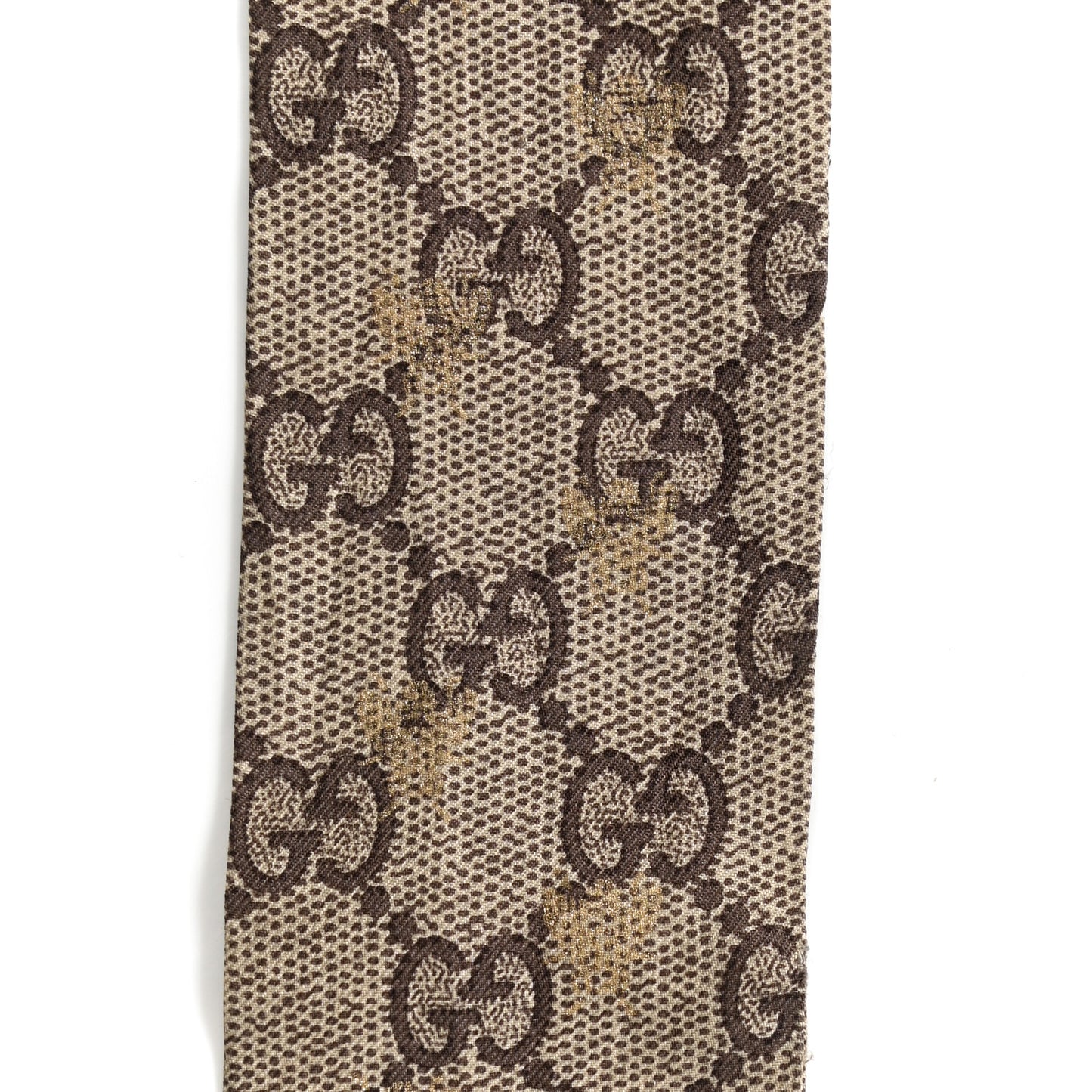 Silk Twill GG Monogram GG Bee Neck Bow Scarf Black Red