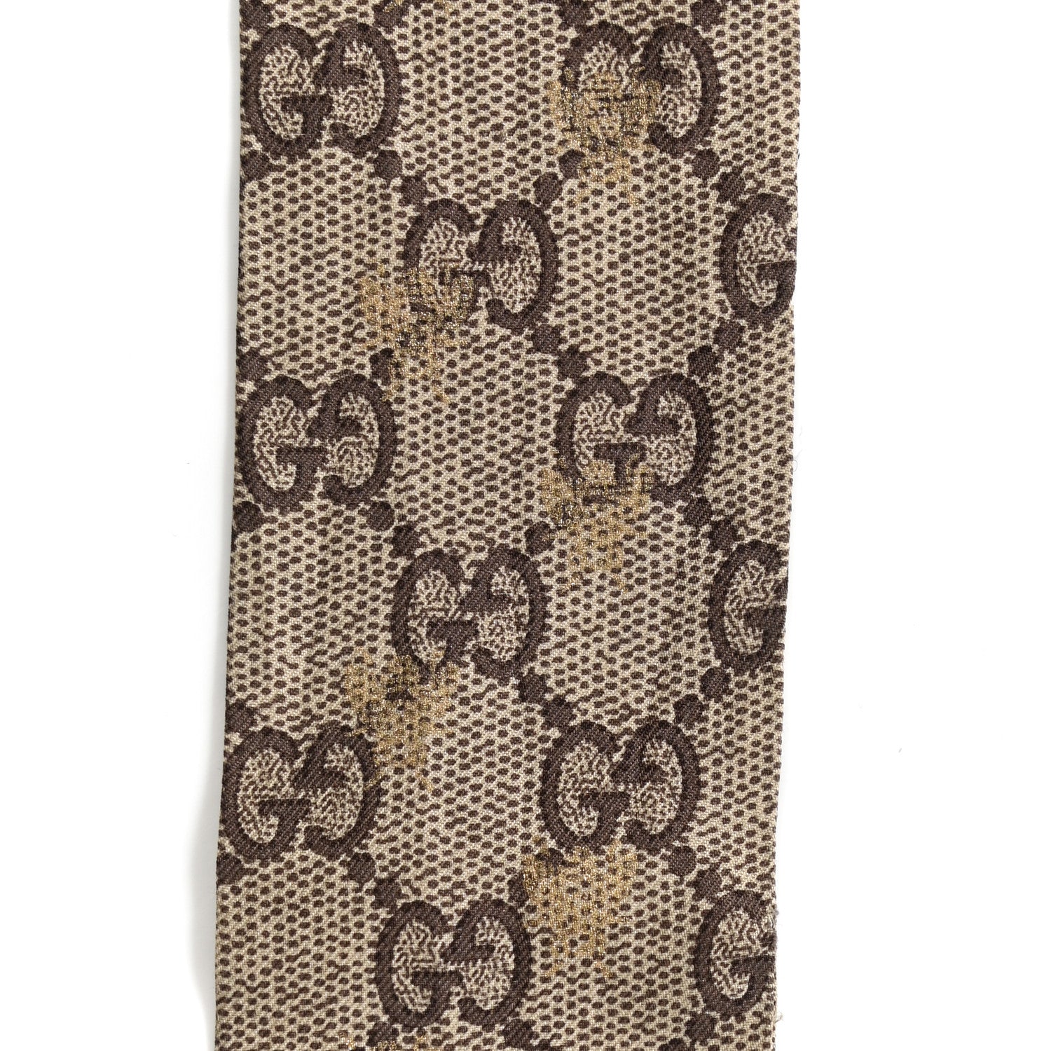 Gucci Silk Twill GG Monogram GG Bee Neck Bow Scarf Black Red 3 of 5