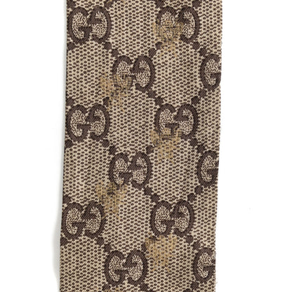 Gucci Silk Twill GG Monogram GG Bee Neck Bow Scarf Black Red 3 of 5