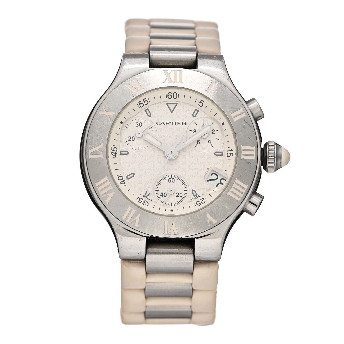 Stainless Steel Rubber 32mm Must 21 Chronoscaph Quartz Watch