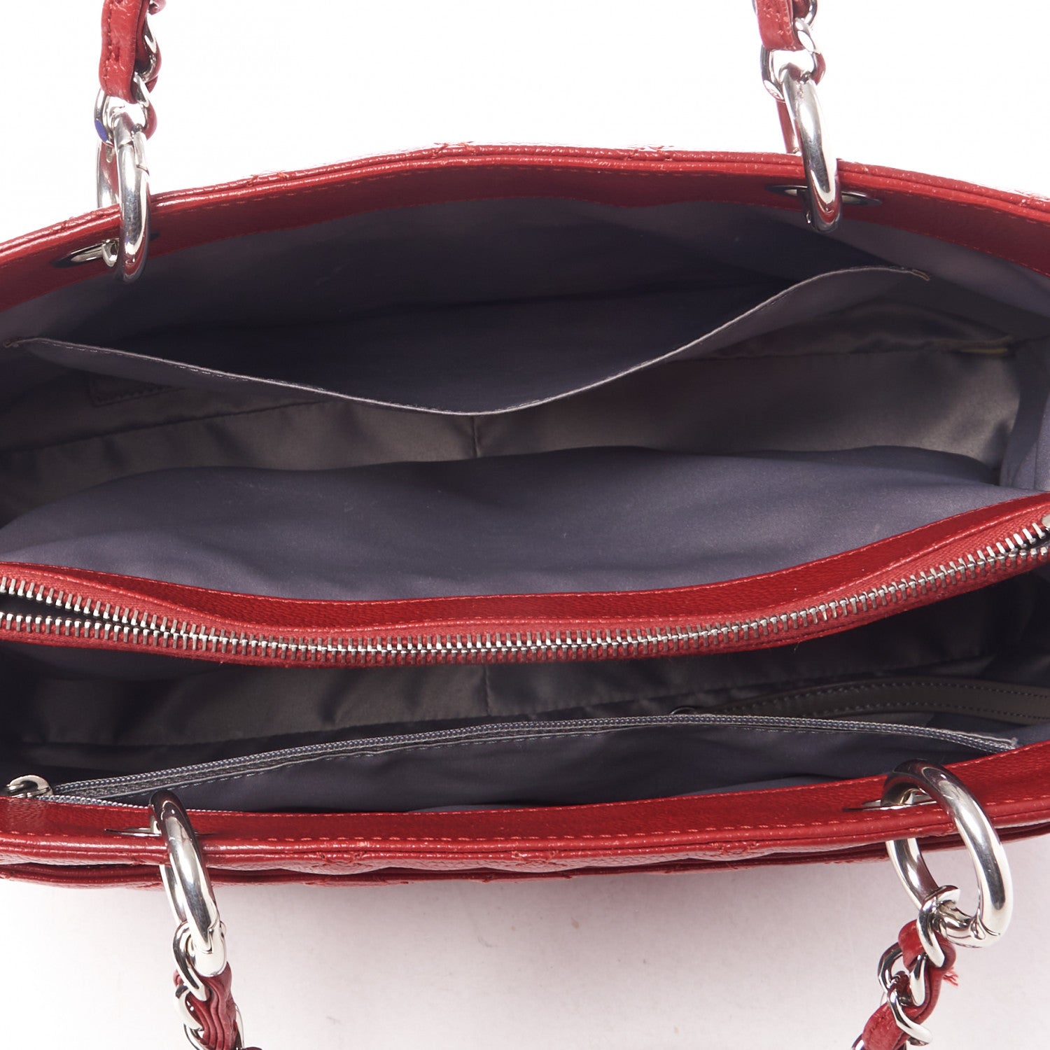 Chanel Caviar Quilted Grand Shopping Tote GST Red 4 of 9