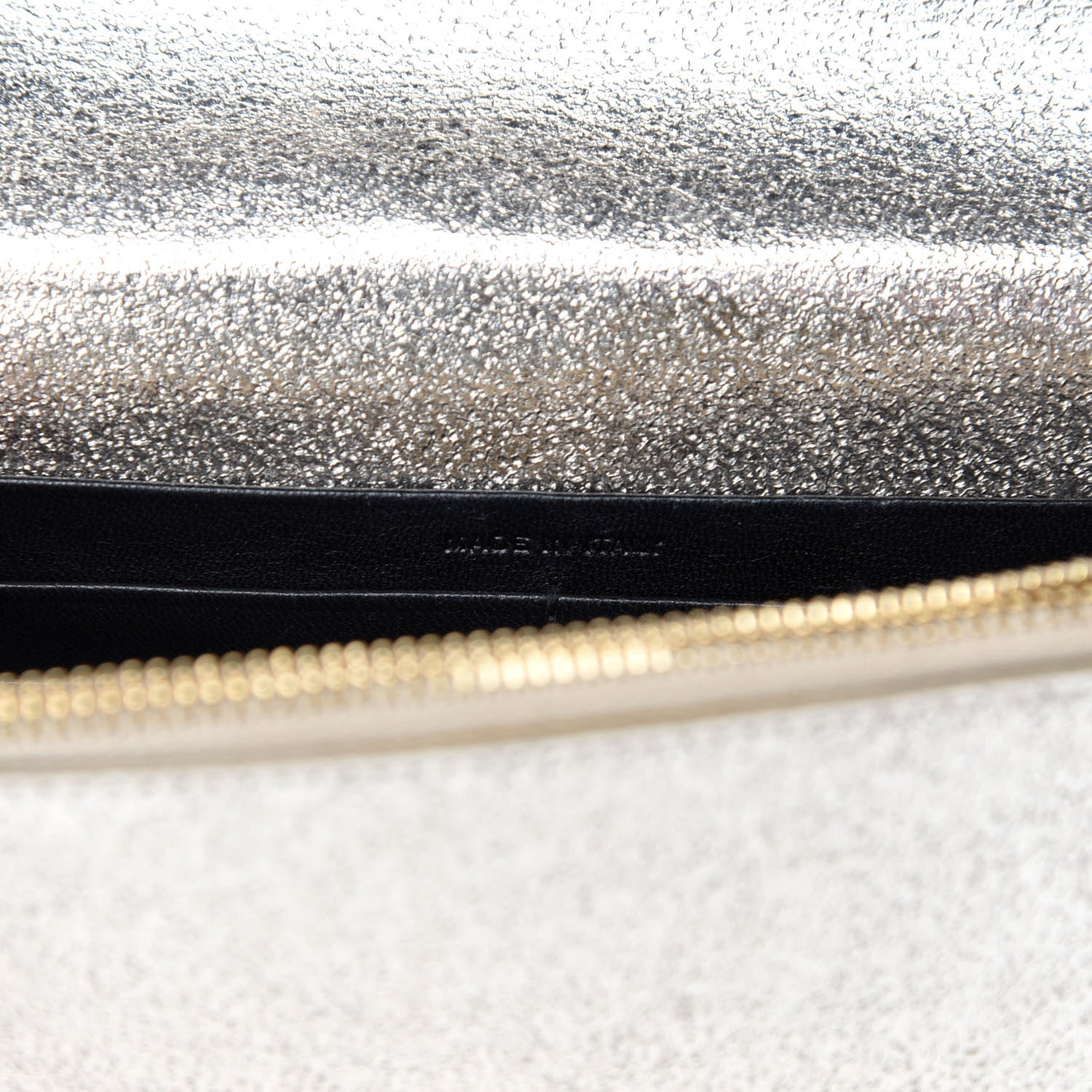 Saint Laurent Metallic Calfskin Classic Monogram Kate Tassel Chain Wallet Platine 9 of 11