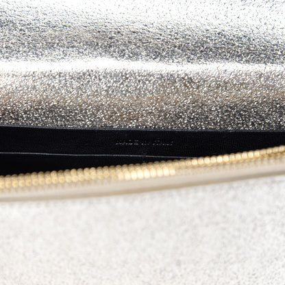 Saint Laurent Metallic Calfskin Classic Monogram Kate Tassel Chain Wallet Platine 9 of 11
