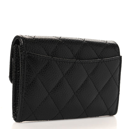Chanel Caviar Quilted Flap Card Holder Wallet Black 3 of 9