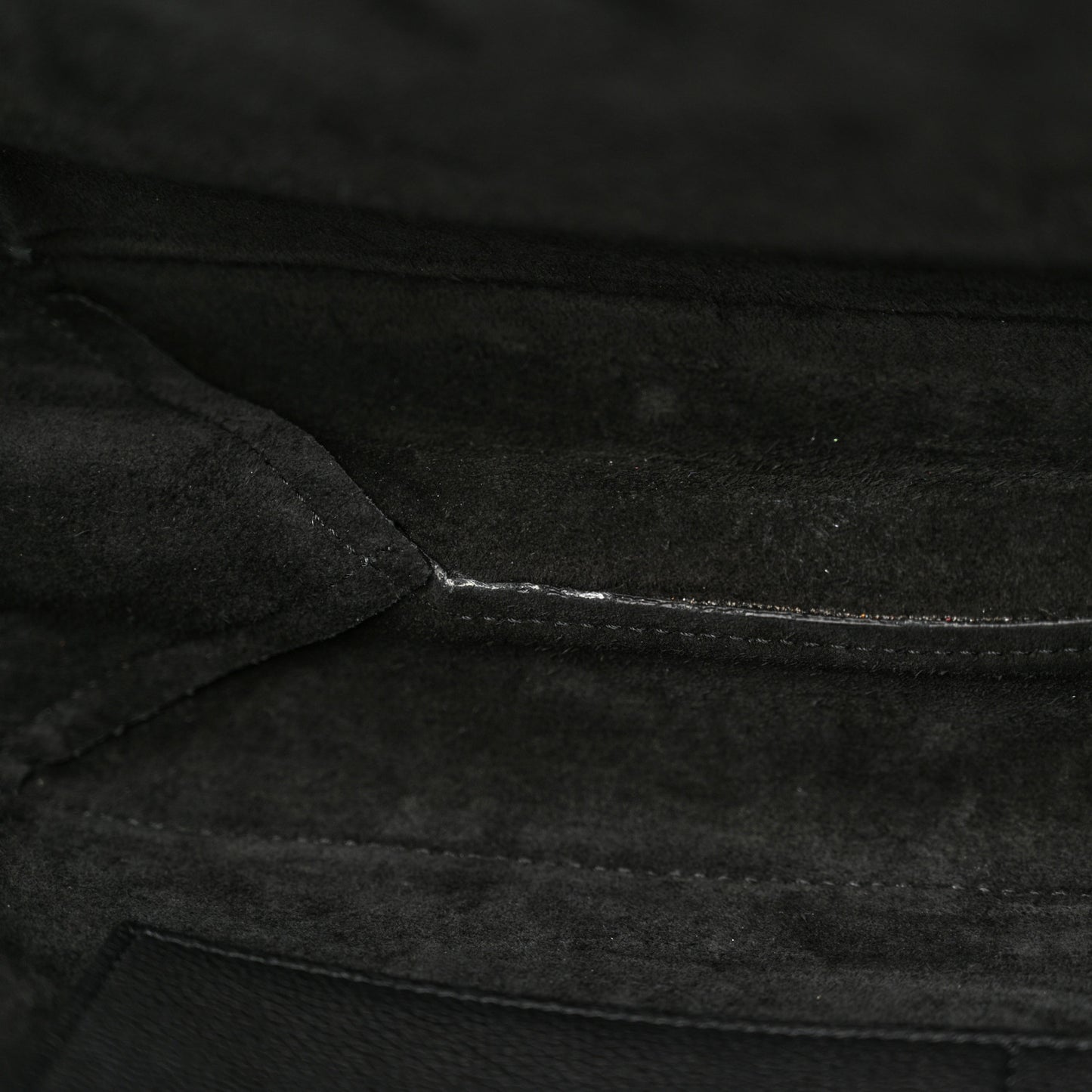 Baby Grained Calfskin Medium Tri-Fold Bag Black