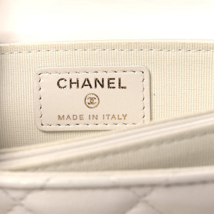 Chanel Shiny Lambskin Flap Clutch With Chain White 6 of 13