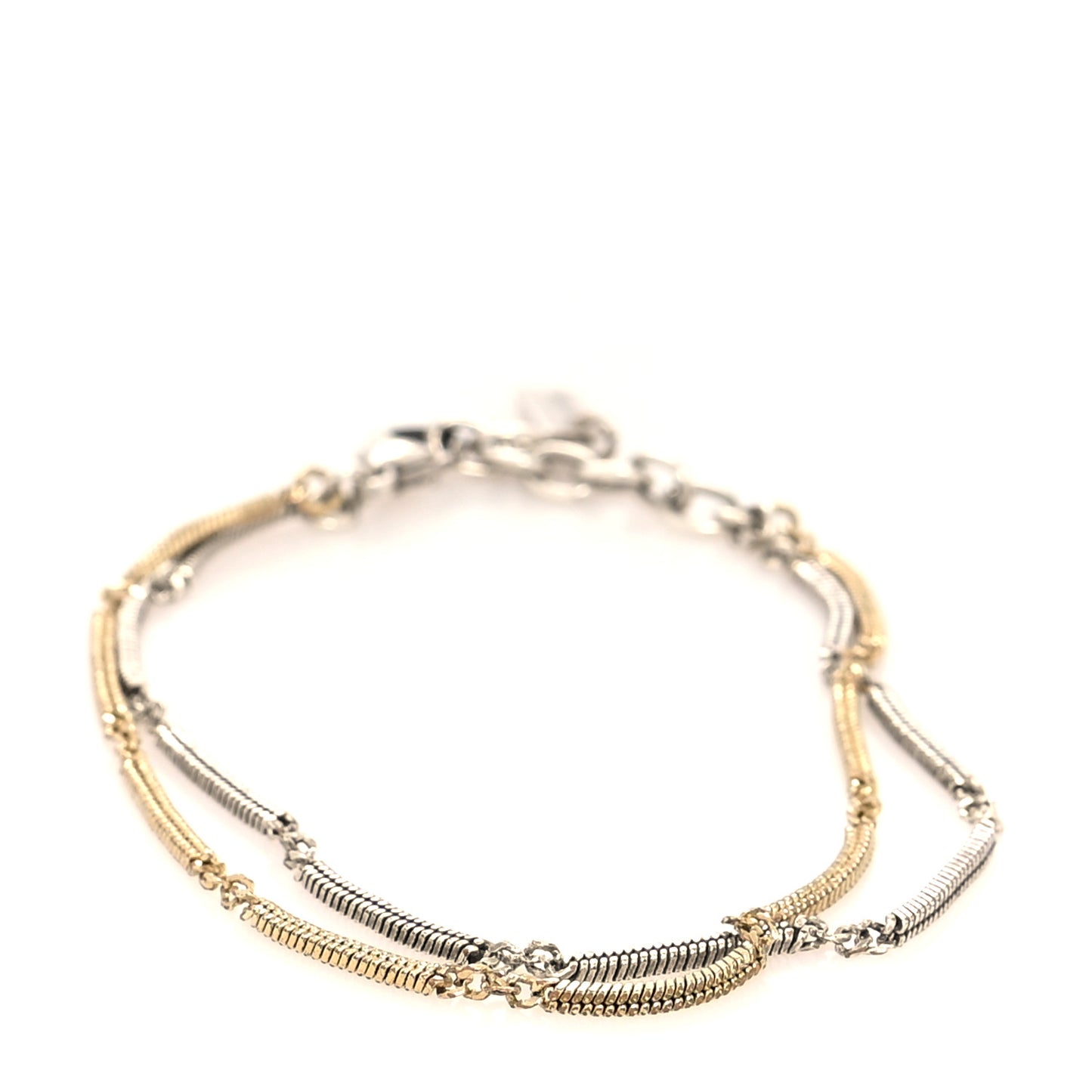 Brass Double Chain Bracelet Gold Silver